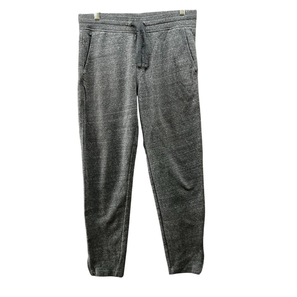 Gap Sueded Slim Sweatpants Mens S Gray Jogger Ankle Zip Drawstring Fleece